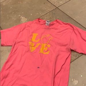 Pink love softball shirt adult small